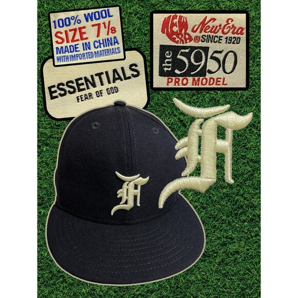 Detroit Tigers New Era 59Fifty Team Baseball Cap Size 7 1/8 Navy - Picture 1 of 11